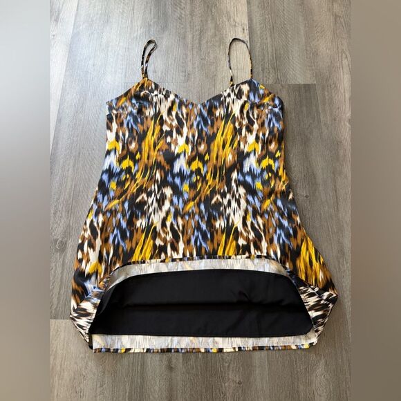 Forever 21 Animal Print Slip Dress NEW Black Blue Tan - Picture 4 of 12